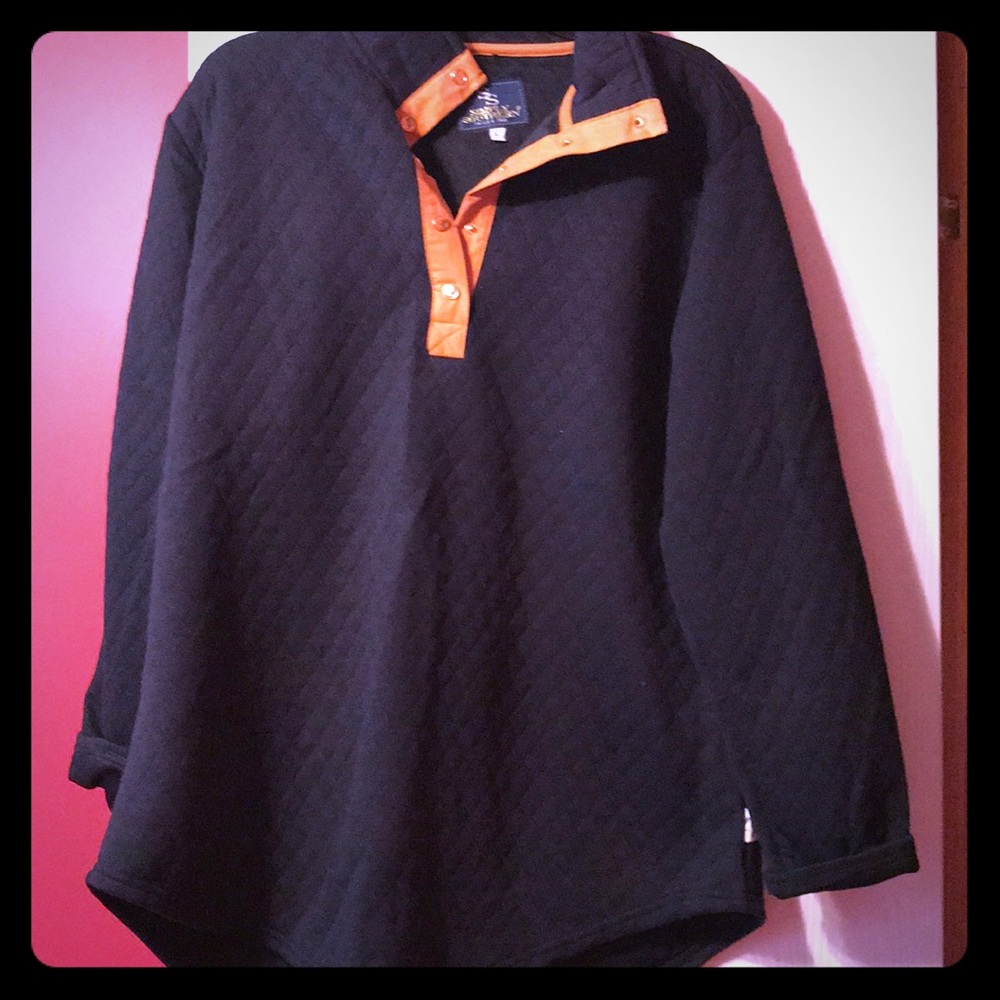 Simply southern 1/4 button quilted pull over
